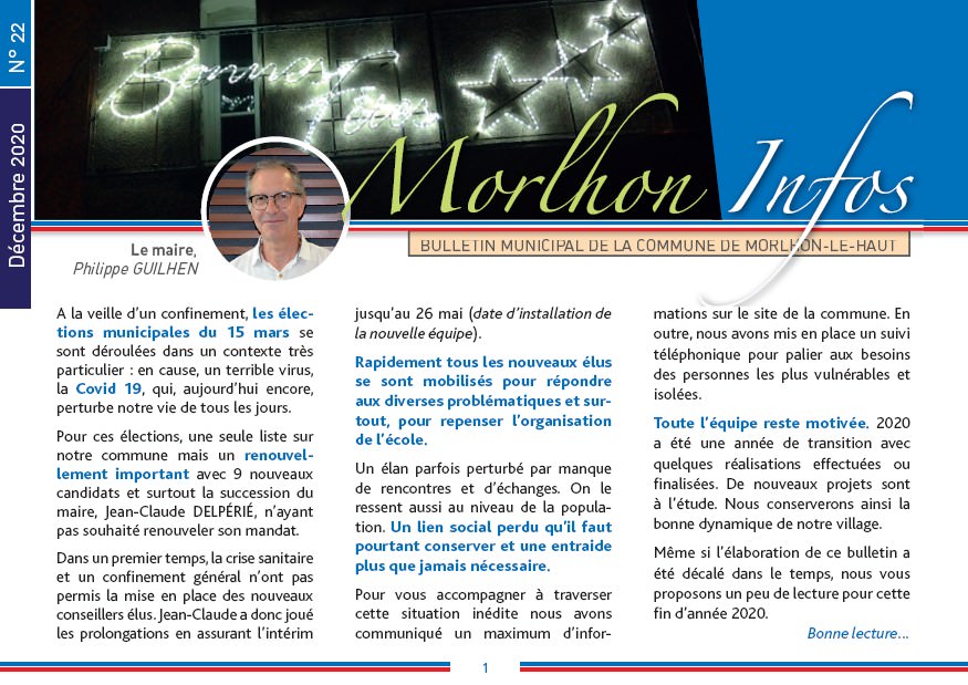 Bulletin municipal de Morlhon Le Haut 22