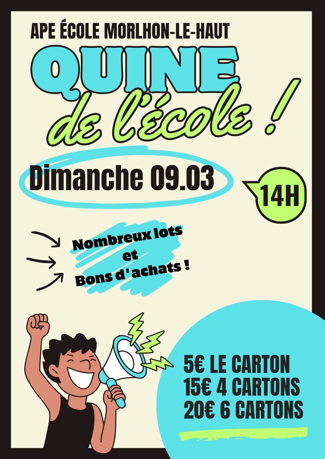 Lire la suite à propos de l’article Quine de l’école de Morlhon, par l’APE