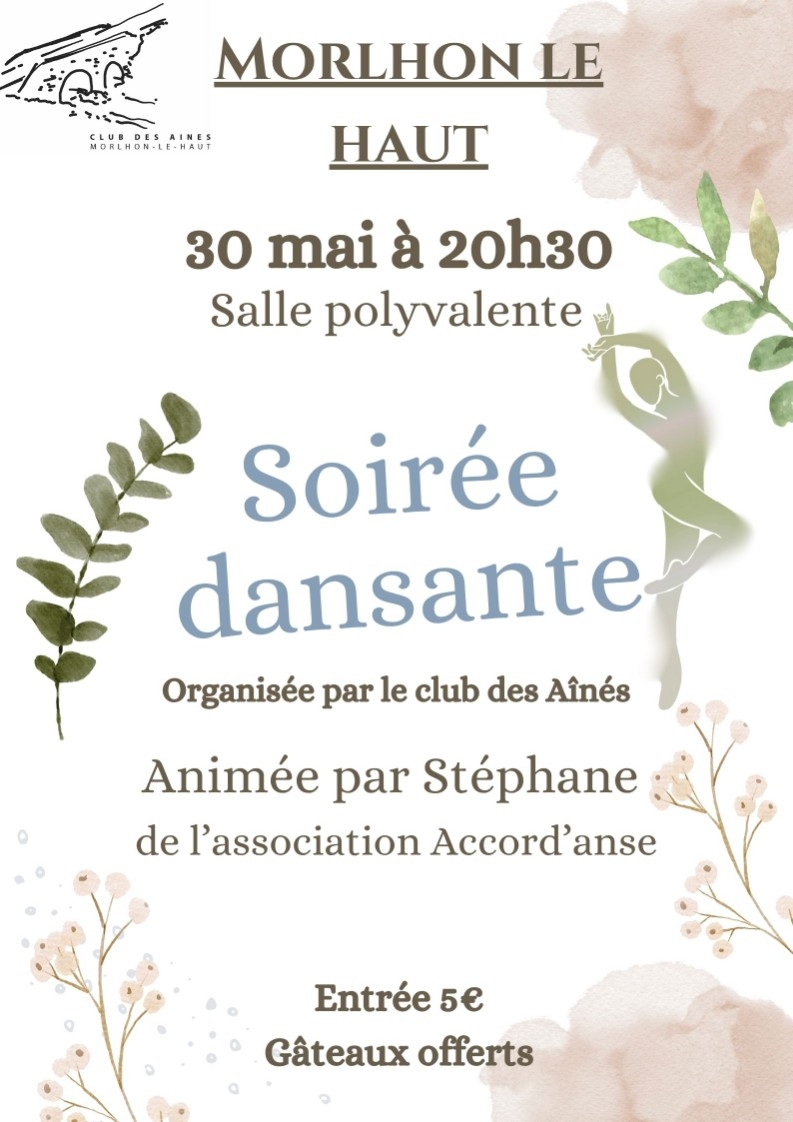Lire la suite à propos de l’article Soirée dansante : le 30 mai